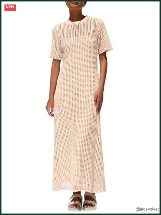 Dresses & Skirts - Two Piece Eyelet Cover Up Maxi Dress with Slip Lining